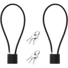 2-piece steel cable locks, long cable locks with keys, outdoor cable lock, for bicycles, suitcases, doors, lockers, gyms, luggage, garages