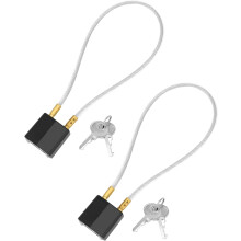 Antivol pour casque de moto, lot de 2 antivols à clé identique avec câble, universel, pour la sécurité des casques et bagages de moto.