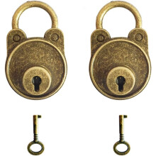 2-Pack Vintage Antique Style Zinc Alloy Mini Locks for Jewelry Box, Handbag, Storage Box