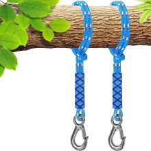 Pack of 2 swing tree attachment ropes, 0.6m suspension rope with carabiners, indoor/outdoor hammock attachment rope with hooks