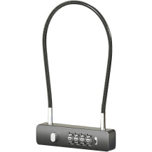 4-digit cable lock, 60cm long cable lock with code, high-security long luggage lock, U-wire bicycle locks