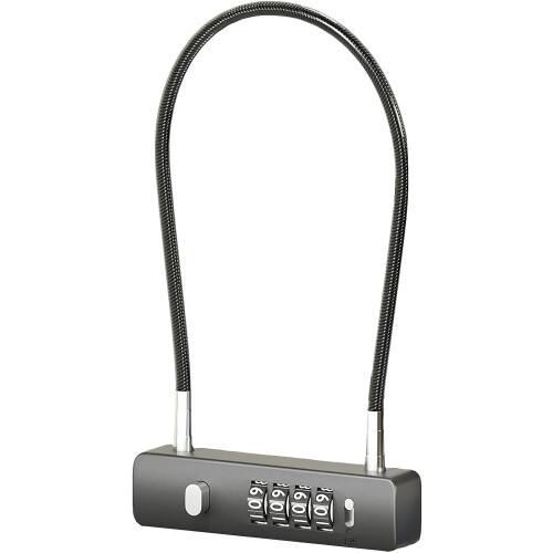4-digit cable lock, 60cm long cable lock with code, high-security long luggage lock, U-wire bicycle locks