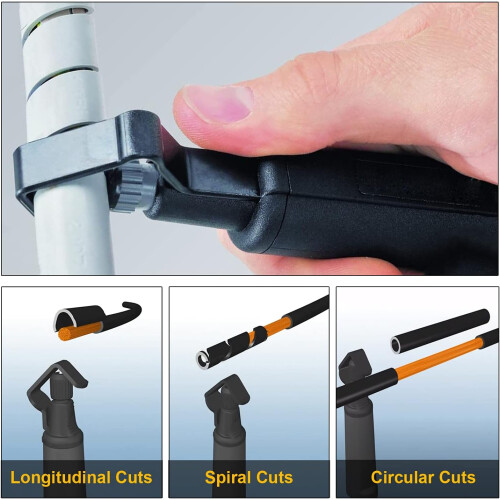 Round Cable Cutting Tool - Adjustable Cutting Depth Jacket Slitter - Fast and Precise Removal - 3/16" to 1 1/8" Diameter 2
