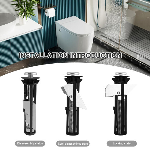 Kit de fixation pour abattant de WC, 4 pièces. Kit universel. Montage facile. Remplacement de l'abattant. 2