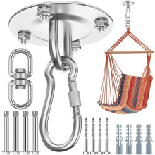 304 Stainless Steel Swivel Hooks for Ceiling, Wooden Porch, Gym, Yoga Suspension - 400 kg Capacity