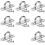 8-Pack Oblong Stainless Steel Eye Plate Ceiling Hooks with 16 Screws, M5 Eye Plate Hardware Staple Hook Loop 1