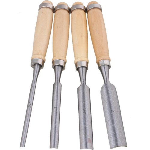 Ensemble de 4 gouges à sculpter pour menuisier, outil à main