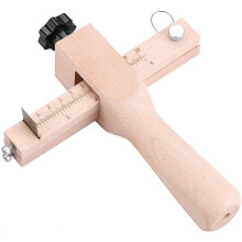 Wooden Leather Strap Cutter, Handmade Leather Craftool Strap Cutter, Adjustable Cutting Tool with 5 Blades
