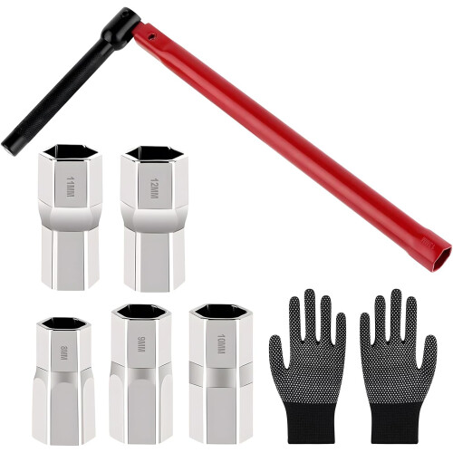 8-12mm Vertical Tap Wrench Set with 5-Nut Plumbing Installation Tool