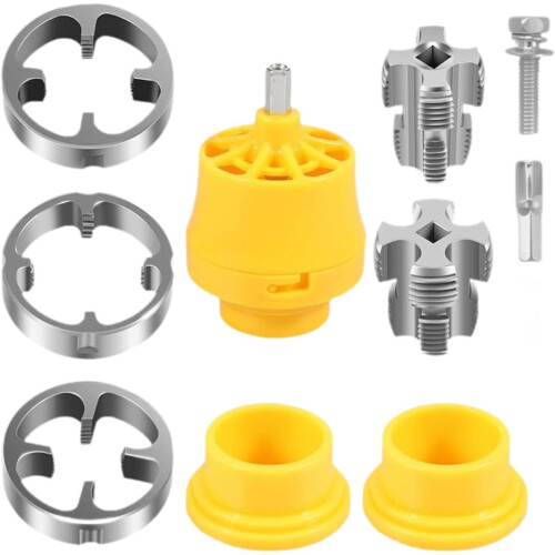 Electric drill PVC pipe threading tool set with 3 dies for 1/2" 3/4" 1"