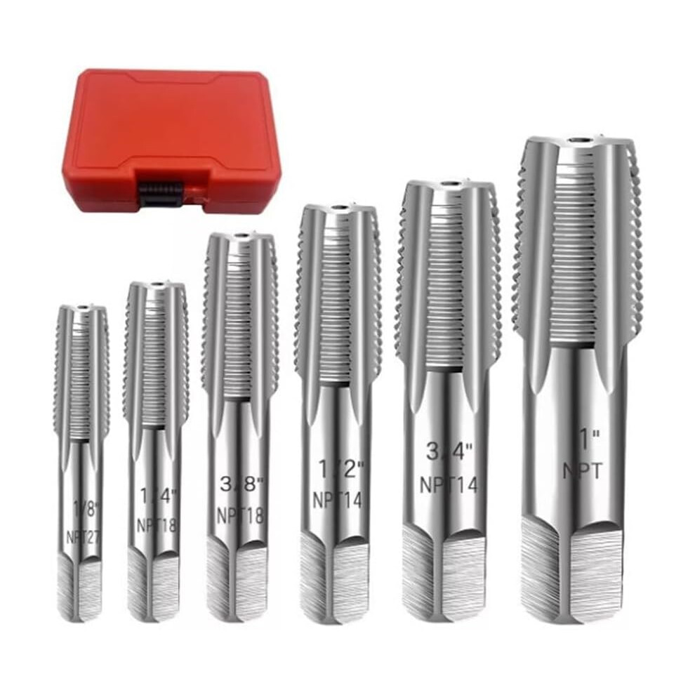 6-Piece Npt Hose Tap Set, Stainless Steel Hose Tap For Plumbers, Mechanical Applications, Or Diy Enthusiasts 756594252539