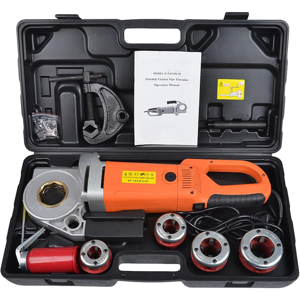Electric Pipe Threader, 2300W Pipe Threading Machine, Heavy Duty Hand Electric Drive Kit, Portable Pipe Threader, Portable Pipe Threader 756594252409