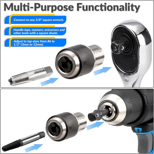 2-piece tap removal set, extraction tool with adjustable jaws, suitable for taps, tap pullers, and screw extractors 1