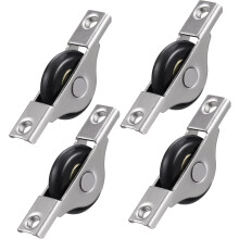 Kit de remplacement de roulettes pour porte coulissante (4 pièces), roulettes en nylon pour porte de placard, roulements de poulie en acier et pl