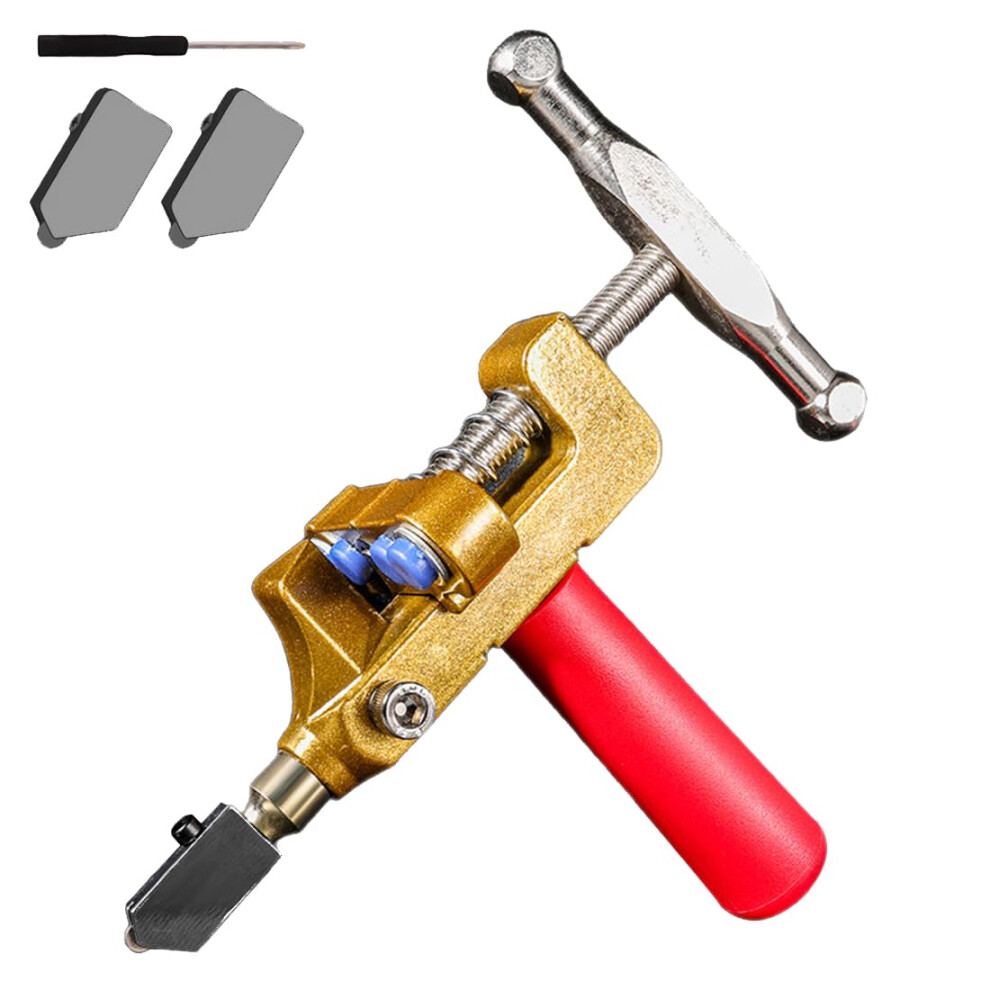 2-In-1 Glass And Tile Cutting Tool With Tungsten Steel Blades And Breaking Pliers, Manual Hand Cutter For Glass, Mirrors, Ceramics And Glazed Tiles 756594252829