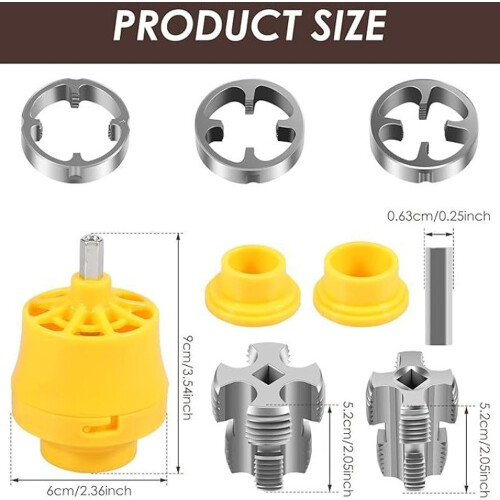 Electric drill PVC pipe threading tool set with 3 dies for 1/2" 3/4" 1" 1
