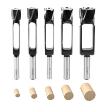 5PCS Wooden Plug Hole Cutter, Tenon Drill Pin, Deep Plug Cutting Core Pin for Wood Furniture Making (8/10/12/15/20 mm)
