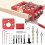 Self-centering doweling drilling kit, 3-in-1 self-centering aluminum alloy hinge drilling hole guide with multi-pin drilling scale 1