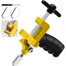 2-in-1 Glasschneidwerkzeug-Set: Tragbares Handglasmesser aus Wolfram mit 2 zusätzlichen Wolframklingen und Schraubendreher