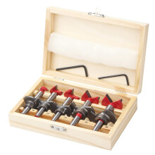 5-piece adjustable drill bit set, 15/20/25/30/35mm bits for wood drilling, cemented carbide wood machining hole saw with depth stop