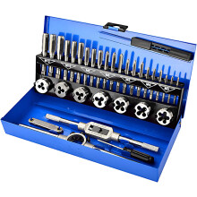 Tap and die set, 32-piece alloy steel metric thread cutting tool, cone drill kit with storage case