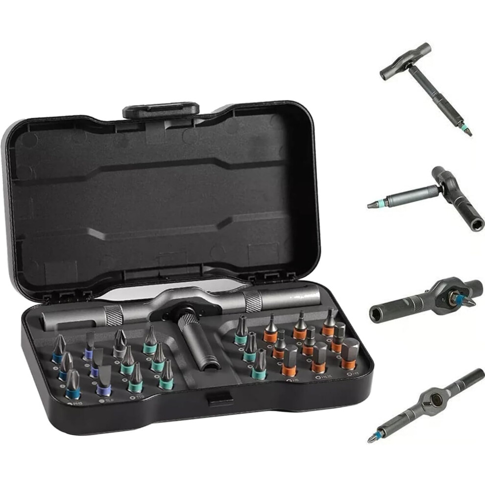 24-In-1 Magnetic Screwdriver Set, Diy Mini Ratchet Screwdriver Set, Self-Assembly Detachable Precision Screwdriver Kit For Furniture Assembly 756594253192