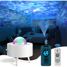 Ocean Wave Projector - Water Light Projector for Bedroom, Children's Room Decor - Ocean Galaxy Night Light with Speaker - Starry Light