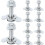10PCS L-Track Threaded Double Stud Lug Fitting Tie Down, used with L-track rails, silver 1