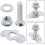 10PCS L-Track Threaded Double Stud Lug Fitting Tie Down, used with L-track rails, silver 3