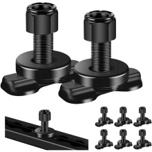8-piece L-Track Double Lug Threaded Tie Down Nut for use with L-track for truck bed, trailer cargo