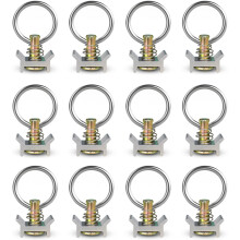 12-piece L-track capacity, 4,000 lb single-fit stud with stainless steel round aluminum keeper cargo