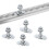 10PCS L-Track Threaded Double Stud Lug Fitting Tie Down, used with L-track rails, silver 5