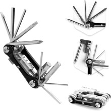 Bicycle Multitool - Bike Tool Kit - 12-in-1 Lightweight Stainless Steel Bicycle Multi-Tool - Safety Lock, Survival Gear with Hex Key, Screwdriver