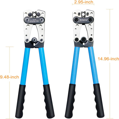 AWG 1/0-8 Battery Cable Crimping Tool Kit with Copper Ring Terminals, 60 Pieces, 8 Sizes 2