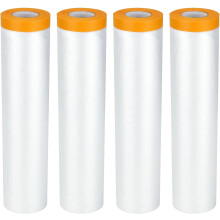 Rolls of Self-Adhesive Dust Sheets, 2.4 x 20M, Drip Film Masking Tape with Plastic Backing, Plastic Decorative Sheets for Painting, Furniture Coating