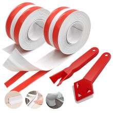 2-rollen badafdichtingsstrip, acryl zelfklevende afdichtingsstrip met 2 strips, waterdichte afdichtingsstrip met 2-delige afdichtingsset