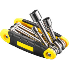 6-in-1 Folding Hex Nut Driver Set, Steel Shafts, Aluminum Handle, Folding Hex Key Kits (5mm, 6.0mm, 8mm, 9mm, 10mm, 12mm) - Home Improvement Tool