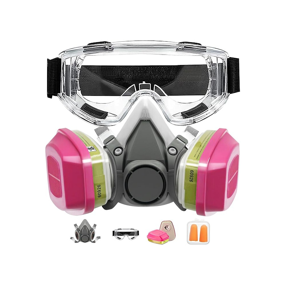Reusable Gas Cover Respirator Mask With Filters For Painting, Chemicals, Organic Vapors, Welding, Polishing, Woodworking 756594254335
