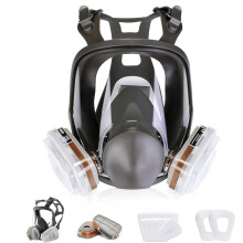 Full face respirator mask cover, 15-in-1 reusable full face dust mask with 10 replaceable filters, safety organic vapor cover