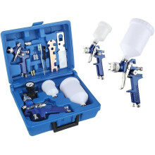 2-teiliges HVLP-Farbspritzgerät-Set, professionelles Druckluft-Spritzpistolen-Set mit 0,8-mm- und 1,4-mm-Düsen