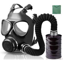 Gas respirator mask with 40mm activated carbon filter and air supply hose, Military-grade nuclear and chemical survival gas masks, Respirator mask