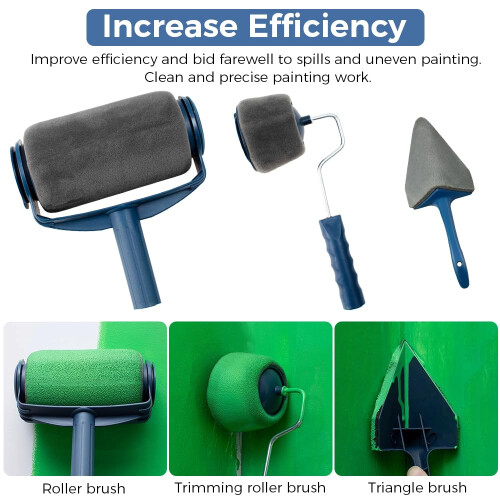 Premium paint roller set, paint roller with extendable brush, tray, rollers, stirrer, anti-drip system, multifunctional paint kit 1