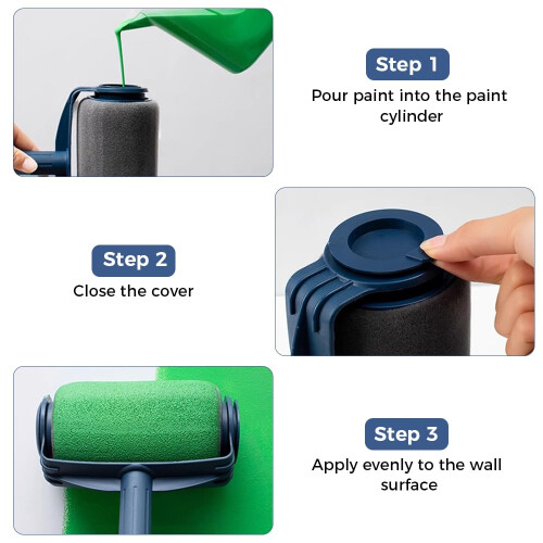 Premium paint roller set, paint roller with extendable brush, tray, rollers, stirrer, anti-drip system, multifunctional paint kit 2