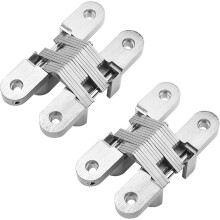 Lot de 2 charnières en croix invisibles en alliage de zinc pour portes pliantes, vis incluses, capacité de charge : 40 kg