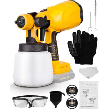 Cordless paint sprayer for 18V/20V batteries - 3 adjustable spray modes, 1000ml container, fence and deck spray gun, battery not included