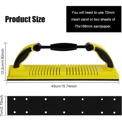 Multifunctional manual sanding block for 70mm mesh sand, adjustable radius Flex Longboard sanding file block with hook and loop support 1