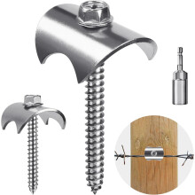 20 poteaux de clôture en fil de fer, clous de fixation en acier inoxydable 304, vis à bois réutilisables M5.5 de 40 mm pour la fixation de clôtur
