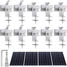 Solar Panel Mounting Bracket Kit, 10-Piece Solar Roof Mounting Kit for 1-4 Panels, Aluminum Alloy Bracket for Flat Roof Mounting