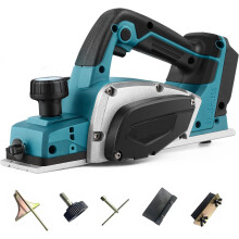 Cordless planer compatible with Makita 18V battery, 3200r/min. Portable electric wood planer, adjustable depth 0-2mm (battery not included).