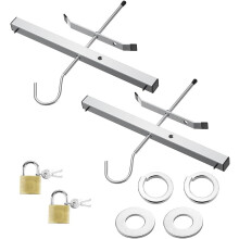 Pack Ladder Clamps, Universal Lockable Ladder Roof Clamps - 1 Pair, Ladder Clamp with Padlock to Secure Ladders